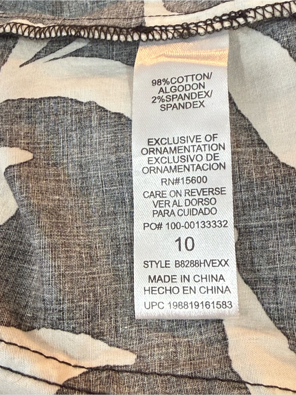 Democracy Black White Tropical Leaf Wide Leg Crop cotton Cottagecore Pants/10 - Picture 12 of 12